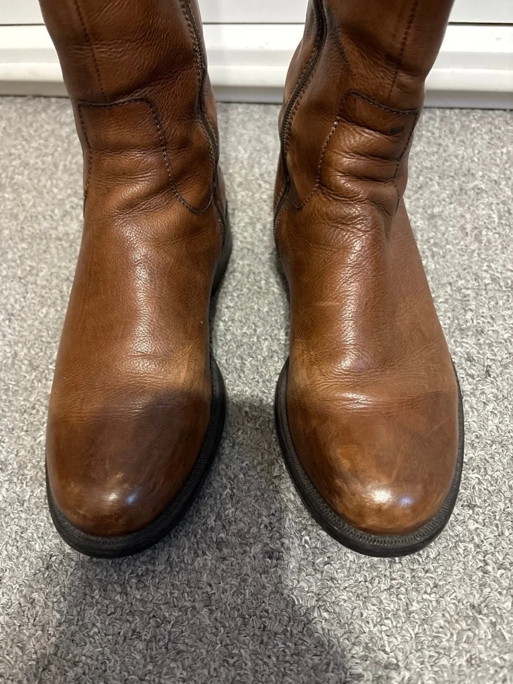 Clarks Mullin Spice Tan Leather Riding Boots